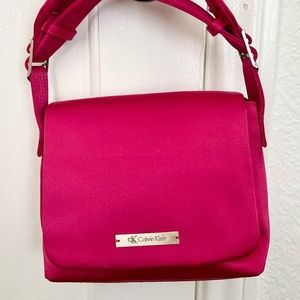 CK Calvin Klein Raspberry Fuchsia Satin Mini Bag